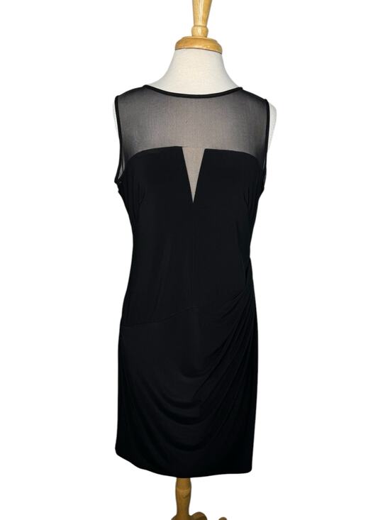 Lauren Ralph Lauren Dresses & Skirts - RALPH LAUREN LRL Mesh V-neck Black Jersey Knit Dress Sz 14 LBD Date Event Formal